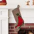 Cardinal on Gray Christmas Stocking in Hand Felted Wool - ARCADIA HOME
